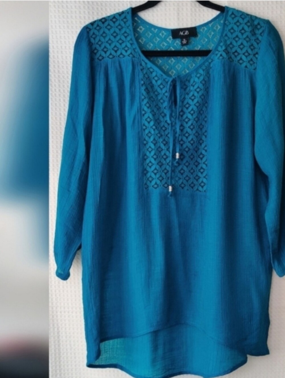 AGB Women's Teal Lace Blouse Size XL and Teal Camisole Size XL